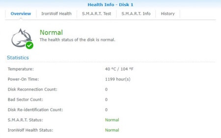 NAS硬碟監控健康度的資訊