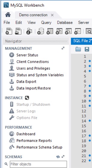 MySQL的操作畫面