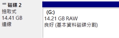 硬碟的系統格式異常，可能會出現RAW的未知格式