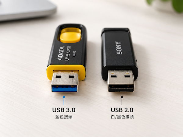 隨身碟有分USB3.0、USB2.0,兩者的差異主要是傳輸速度 隨身碟有分USB3.0、USB2.0,兩者的差異主要是傳輸速度